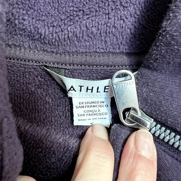 Athleta Cozy Karma Asym Pullover Sweatshirt Purple small - Picture 6 of 8